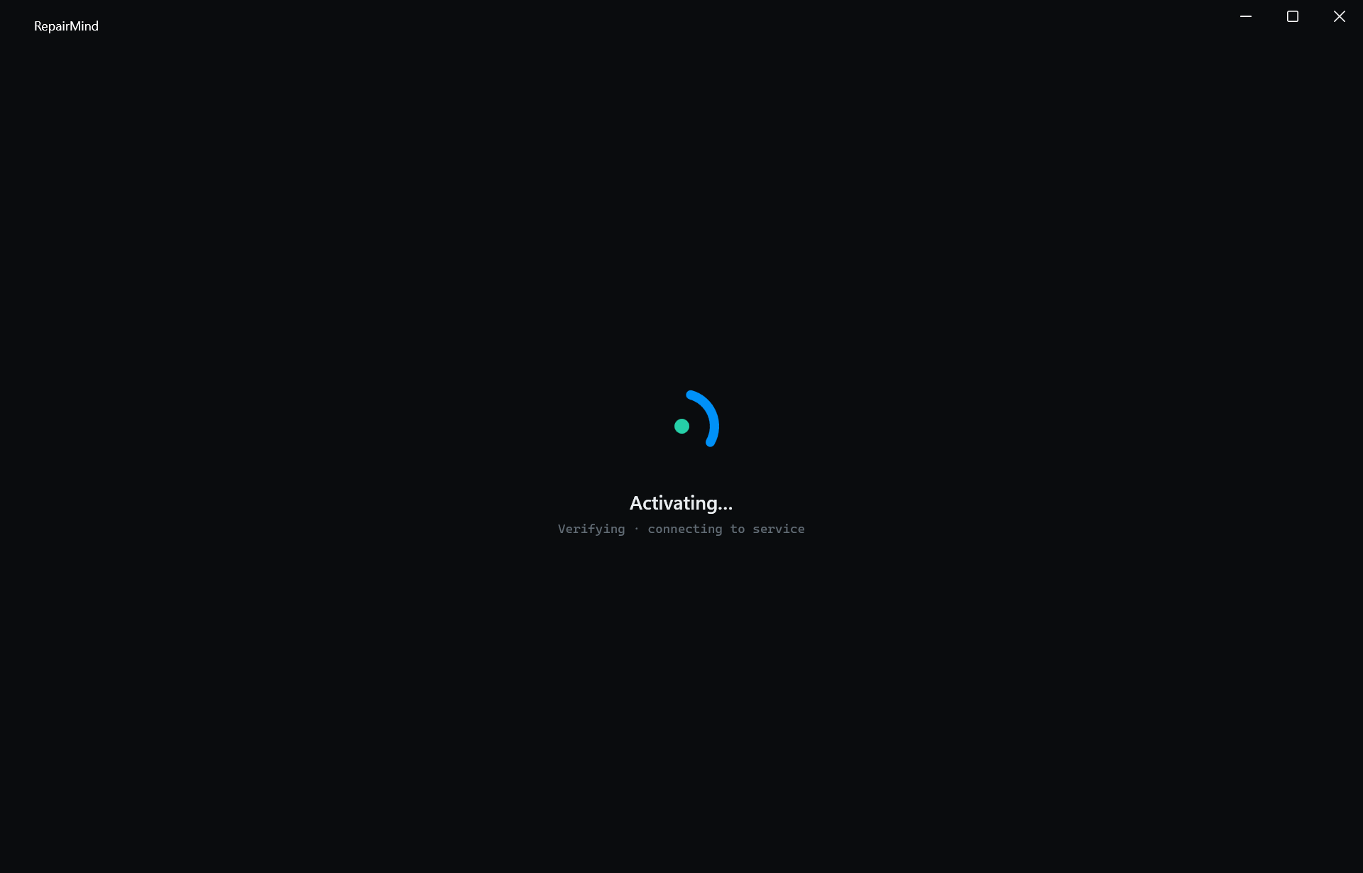 The RepairMind activation screen